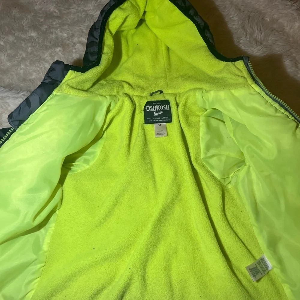 Oshkosh B’Gosh Toddler Kids Puffer Jacket & Coat | Size 3T | Lime Green | Army |